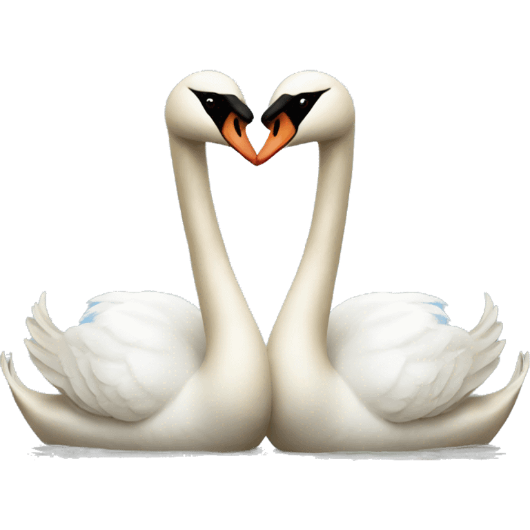 swans making heart emoji