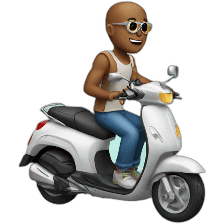 Booba sur un scooter emoji