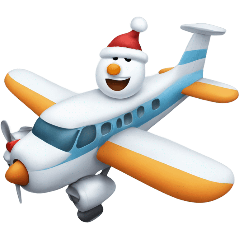 Snowman in a plane emoji