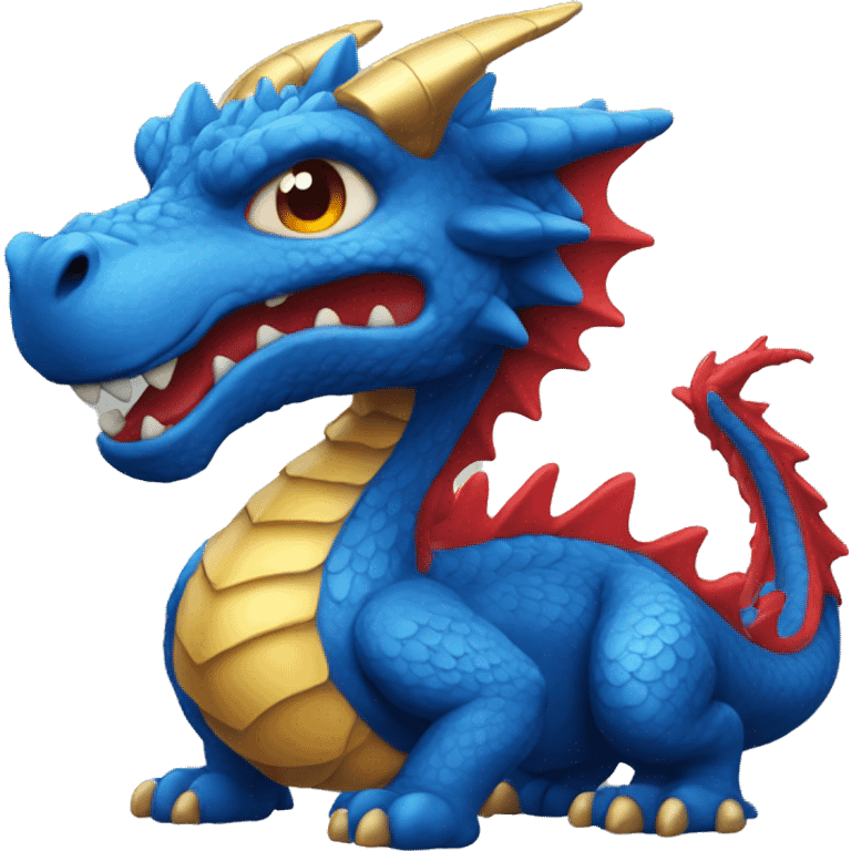 Blue red gold dragon emoji