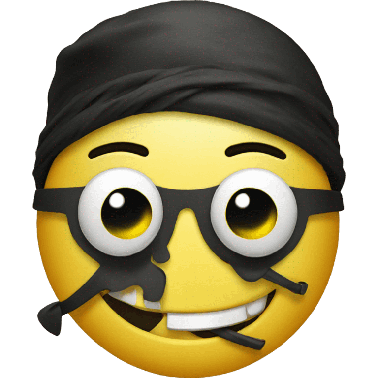 Basic yellow smiley but with pirate eye patch  emoji