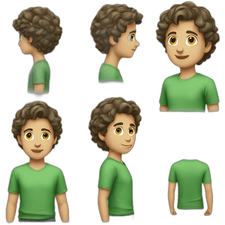 Boy-brunnette-mild-wavy-hair-green-shirt emoji