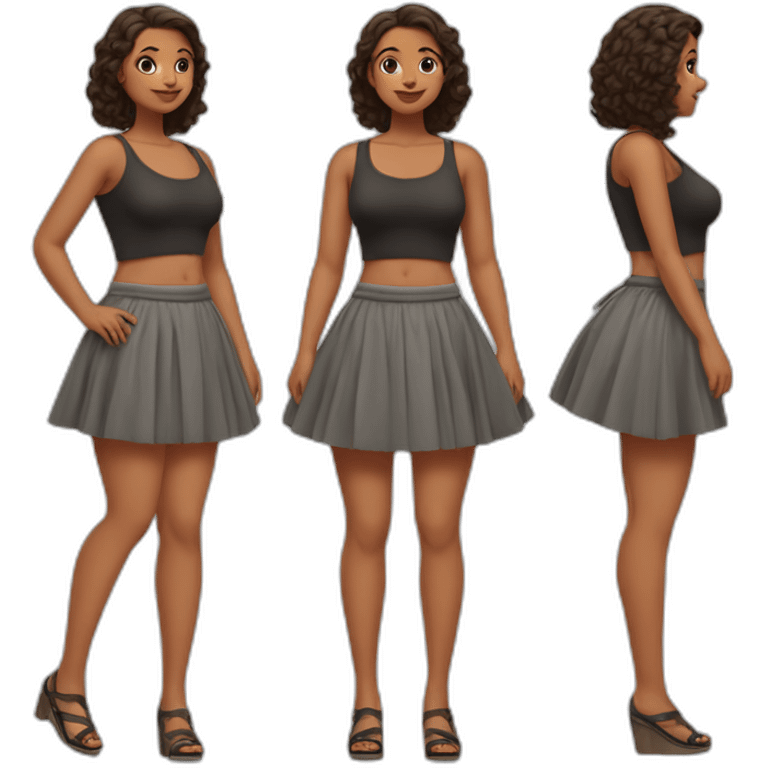 full-body-curvy-beauty-in-a-short-wide-skirt-as-three-view-drawings emoji