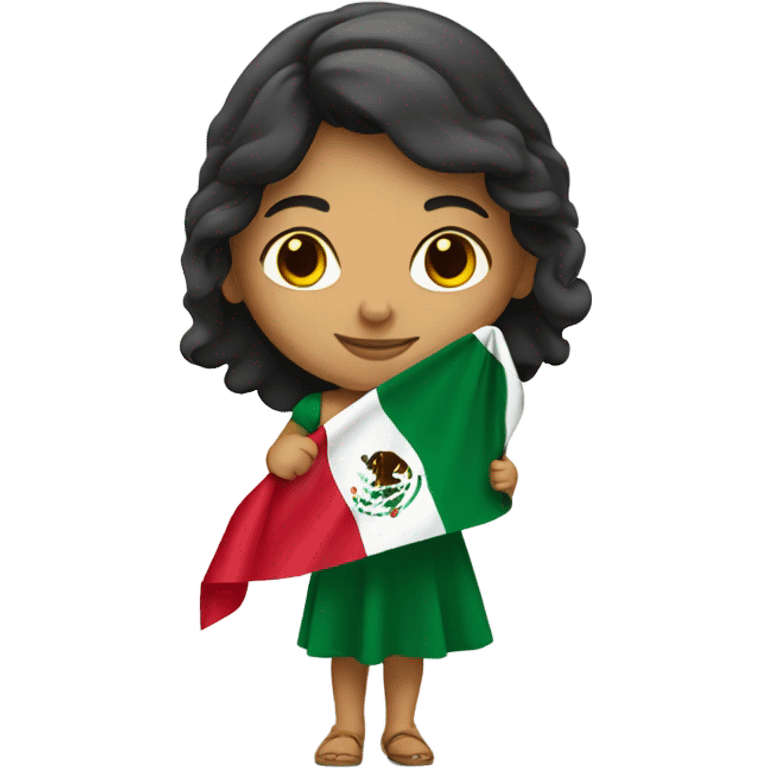 Mexican girl with Mexican flag emoji