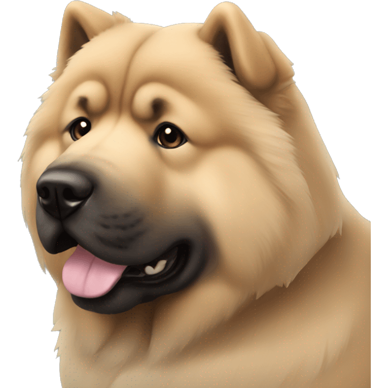 Beige grey chow-chow black muzzle emoji