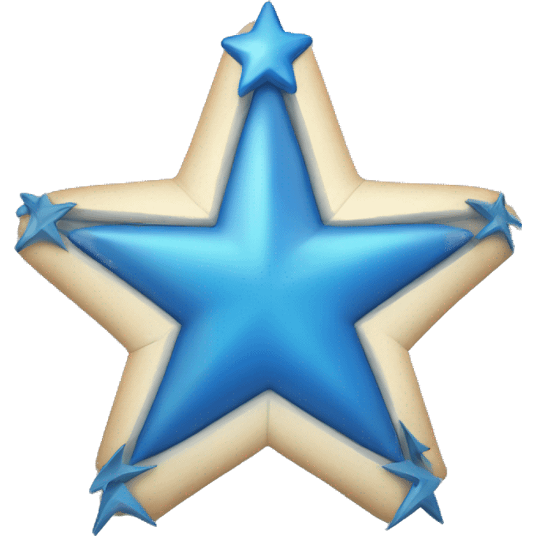 Blue star with the letter iv in the middle emoji