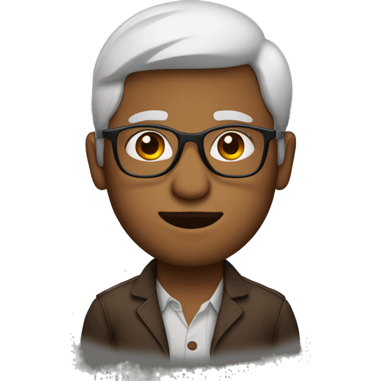 a half italian half indian man with glasses and brown hair emoji