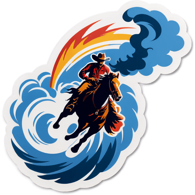 Cowboy riding a tornado emoji