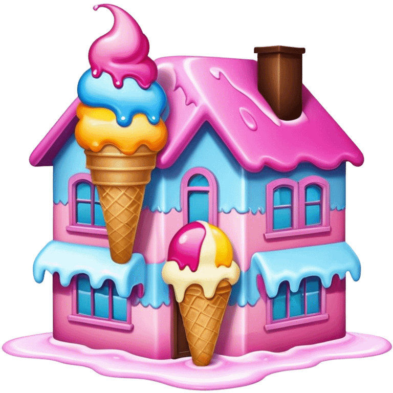 Ice cream on house emoji