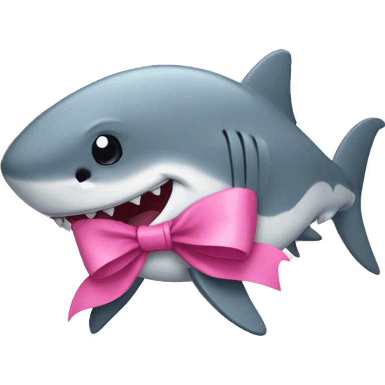 cute shark with a pink bow emoji