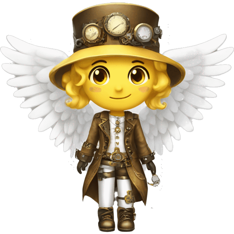 Yellow and white steampunk angel emoji