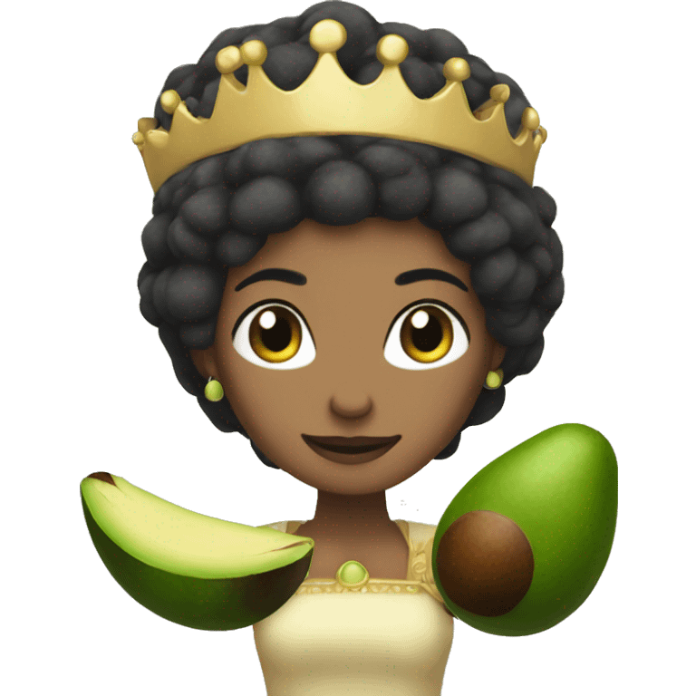 A Queen whit 1 avocado plush emoji