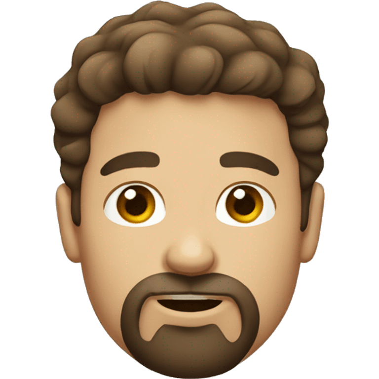 man with round face short brown hair bushy goatee emoji