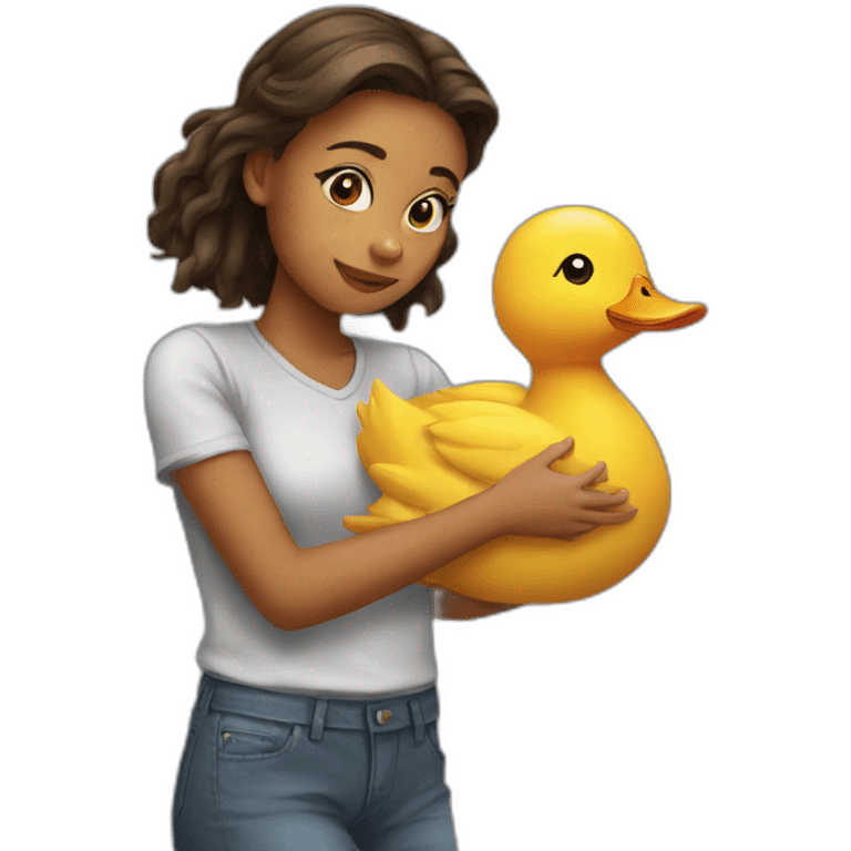 Girl getting duck emoji