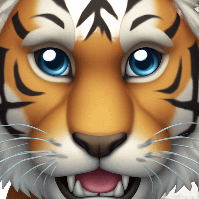 Tiger ice scaring emoji