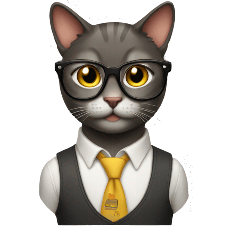 Nerd cat emoji