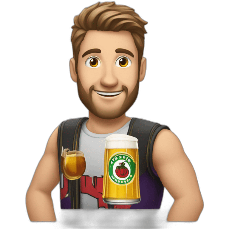 Jordan buvant une bière emoji