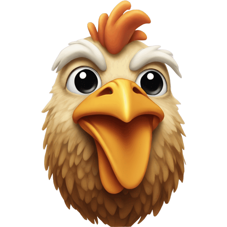 Chicken with a beard emoji