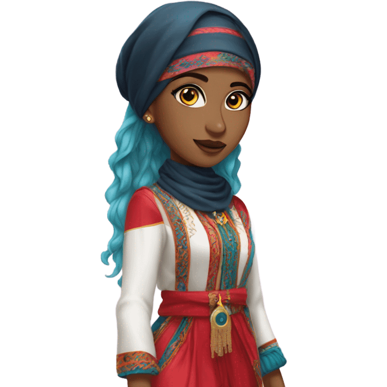 Sudi Arabic girl outfit K-pop emoji