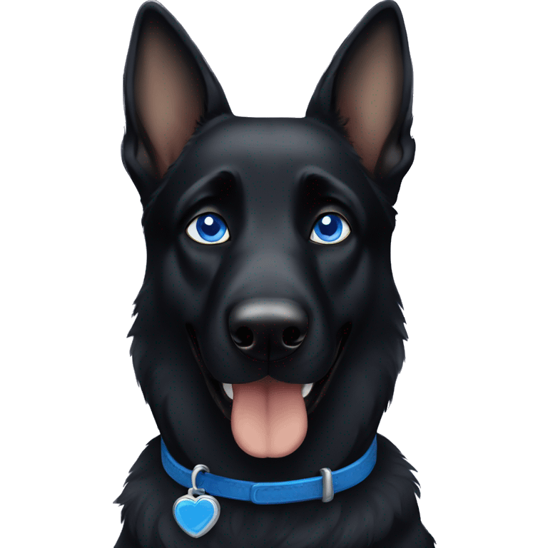 black german shepherd with blue eyes emoji