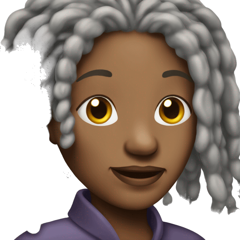 Old black woman with gray dread Locs emoji