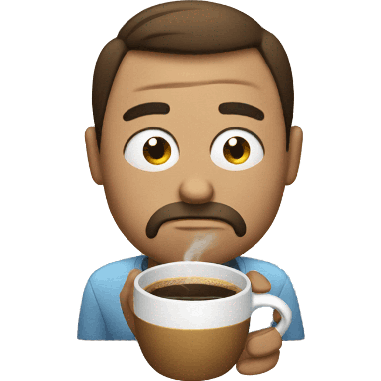 The sleepy face drinking coffee  emoji