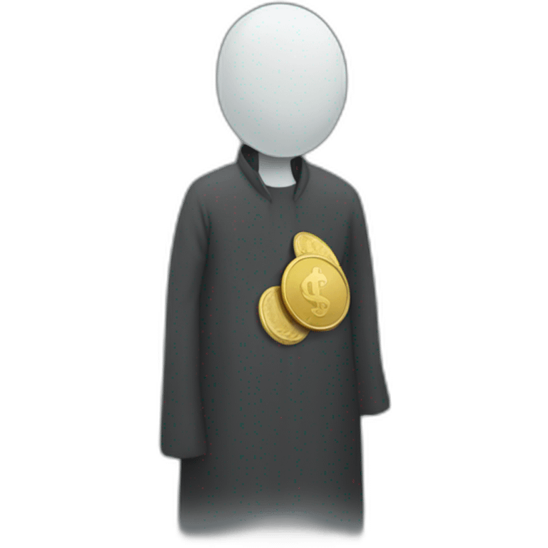 faceless man with coin head emoji