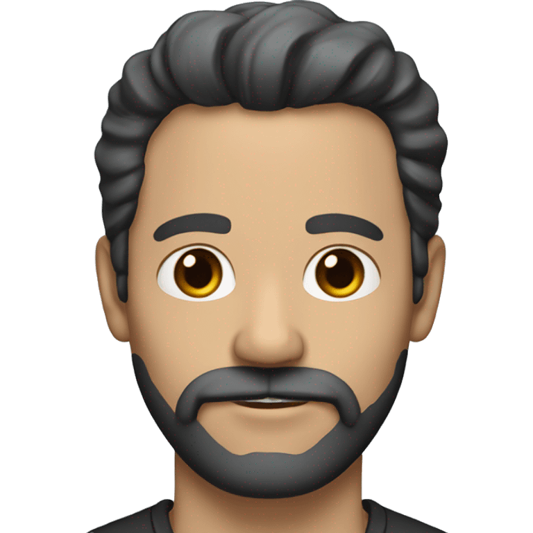 50 year old white man with black hair, brown eyes and a black beard emoji