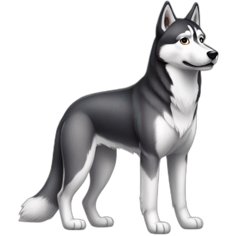 huskie sit full body emoji