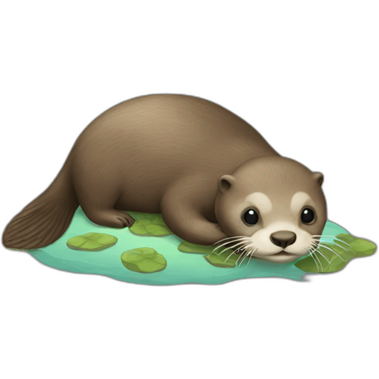 otter on turtle emoji