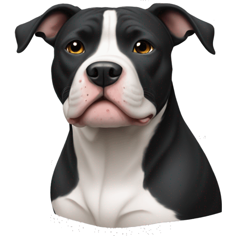 white and black pitbull  emoji