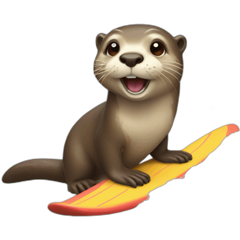 Otter surfing emoji