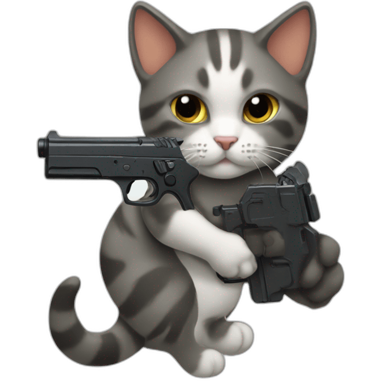 Gato con pistola  emoji