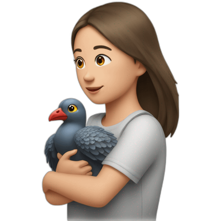 pegion on the girl's shoulder emoji