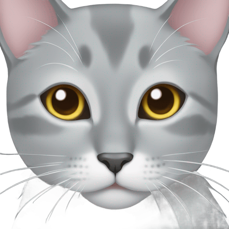 grey cat with whit around the eyes emoji