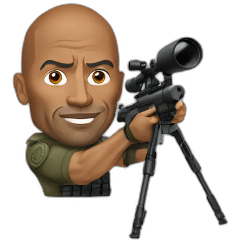 Dwayne Johnson with a sniper emoji