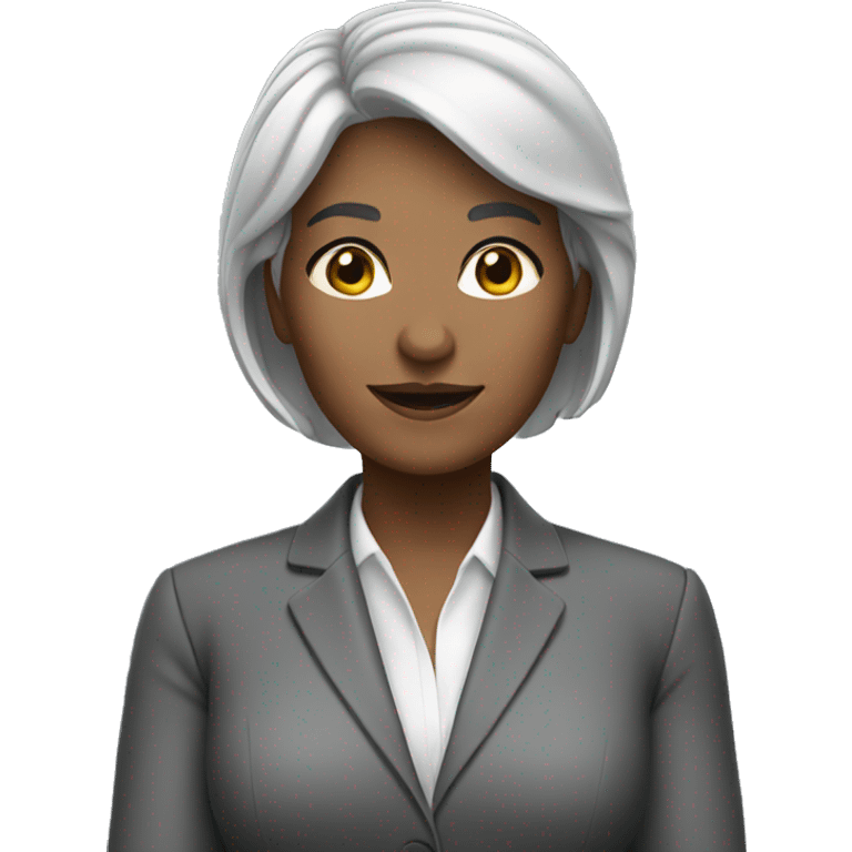 White women business teacher, with short gray hair  emoji