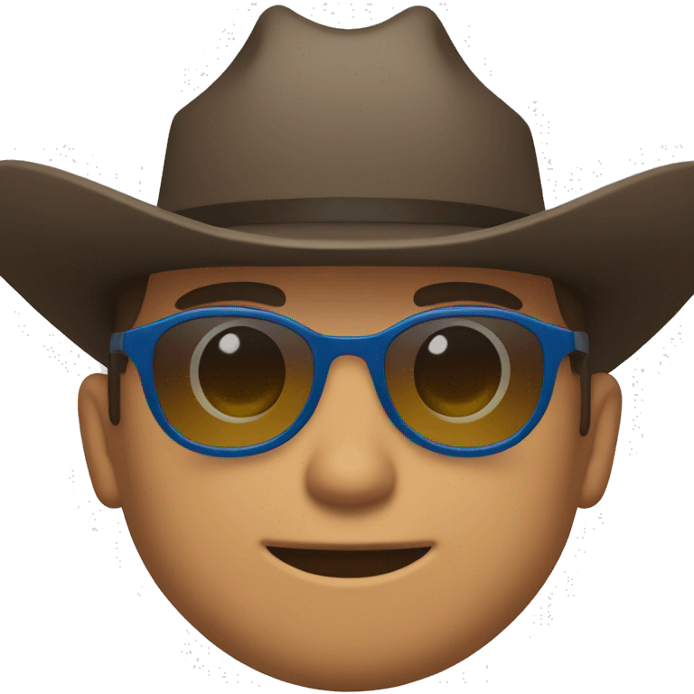 male in blue collared shirt in sunglasses and a cowboy hat emoji