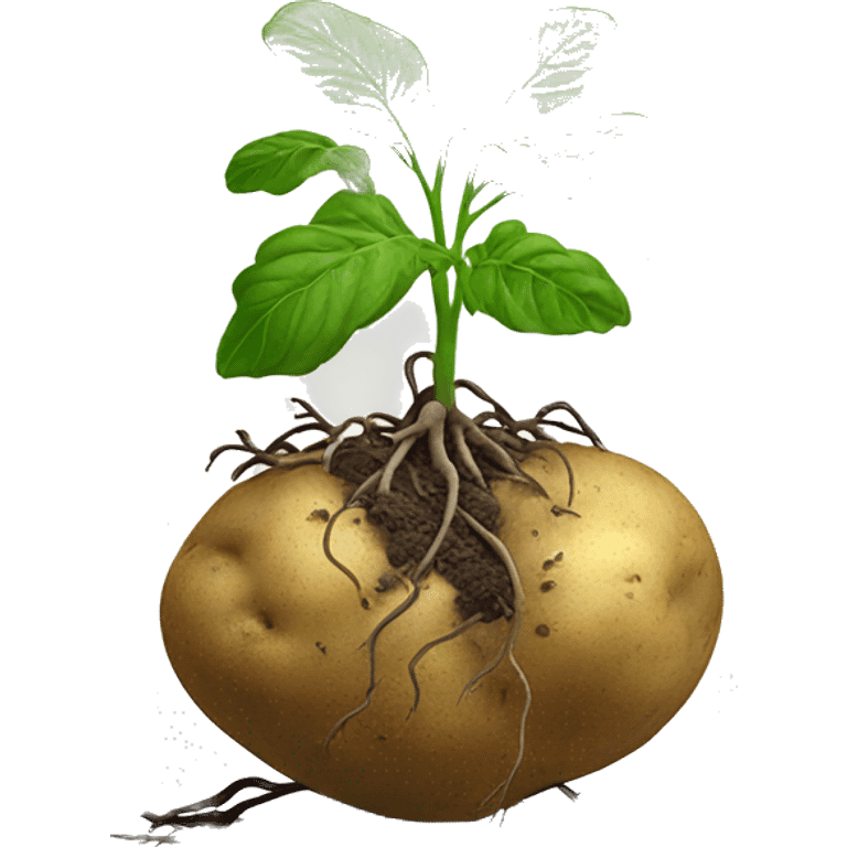 potato plant with roots and tubers emoji