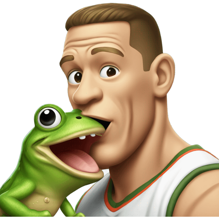 John cena kissing a frog  emoji