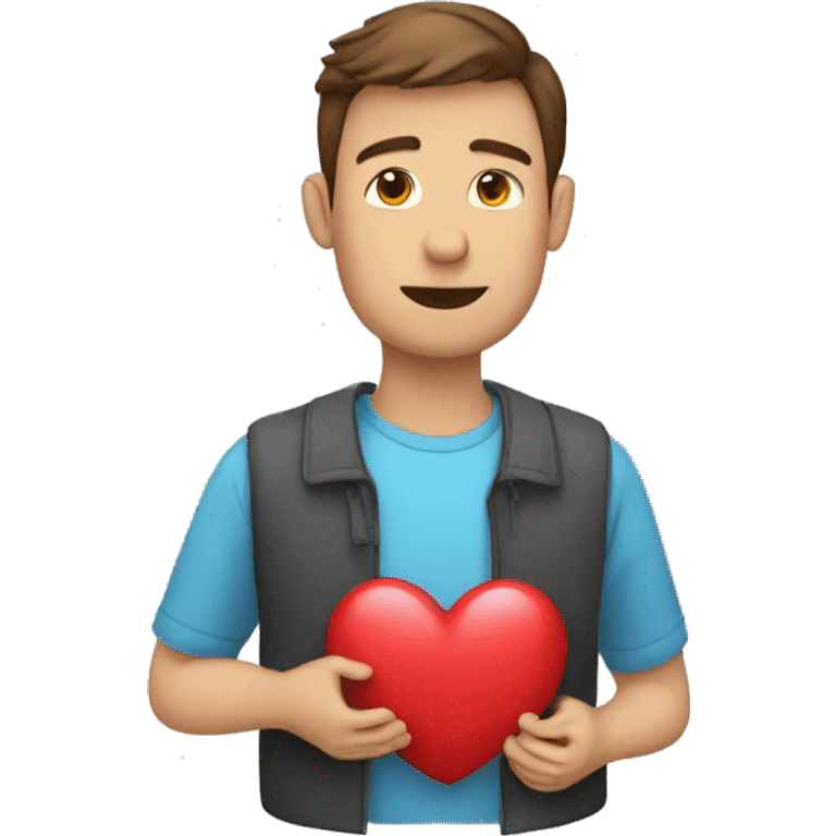 Homme avec coeur a la main emoji