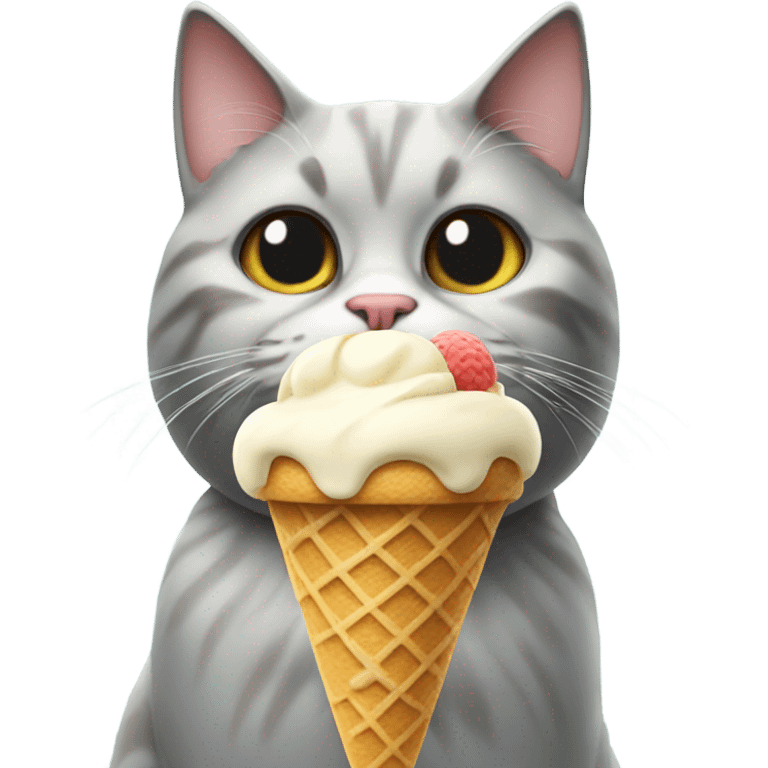 Cat with ice cream emoji