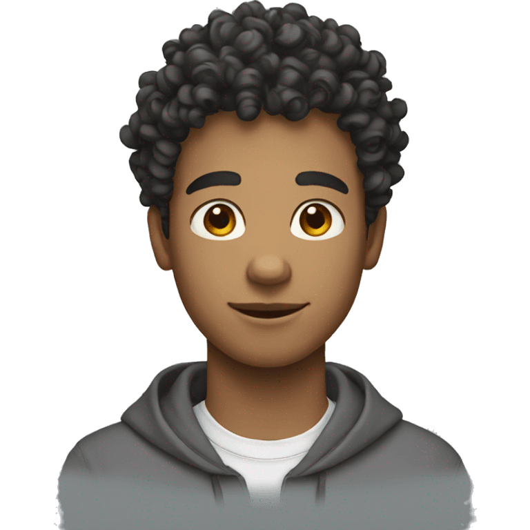 Curly white teen man emoji