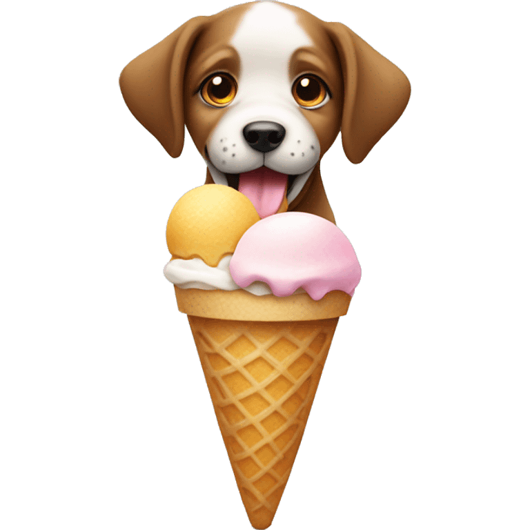 Puppy with icecream emoji