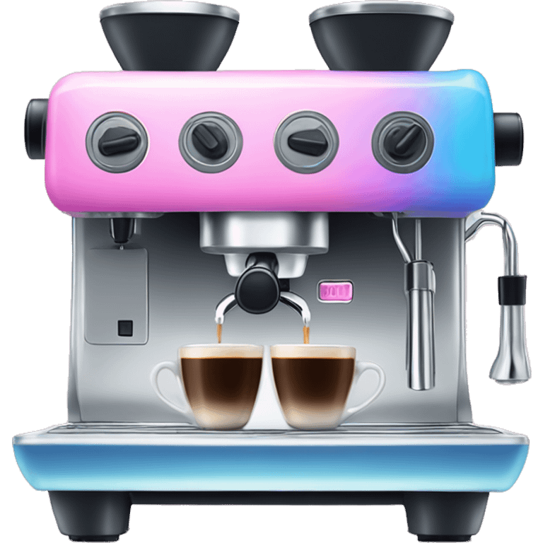 Pink and blue gradient hue espresso machine emoji