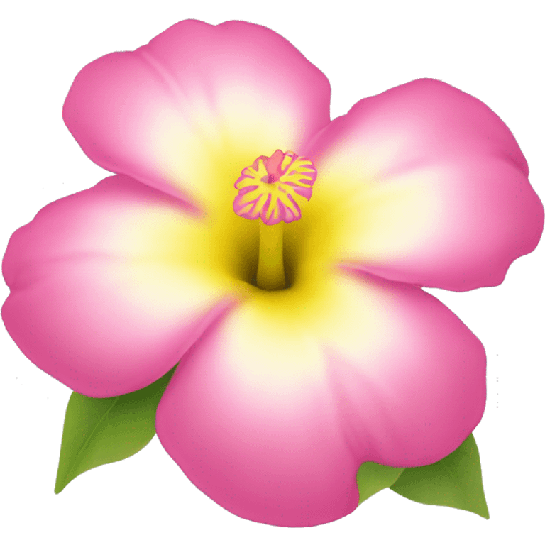 light yellow hibicus flower with pink in the middle emoji