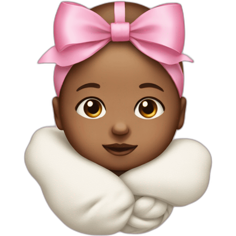 Newborn with a pink bow emoji