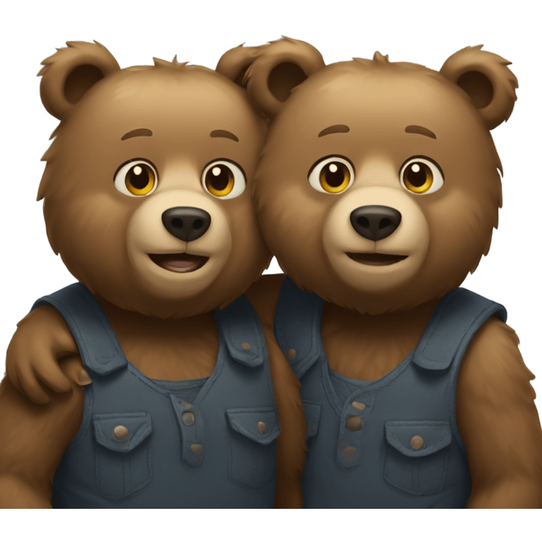 Two bears on top of each other emoji