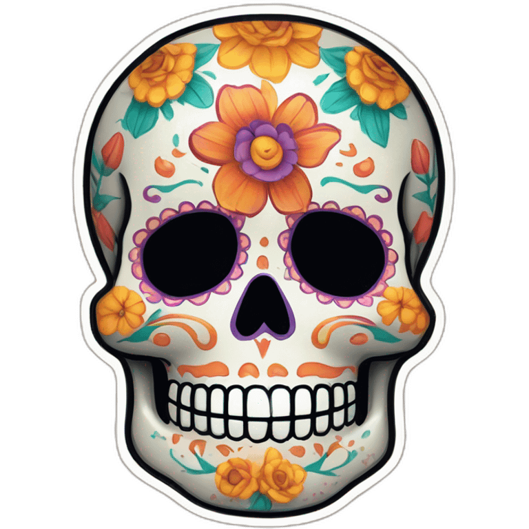 dia de los muertos sticker skull mexico flores de cempasuchil emoji