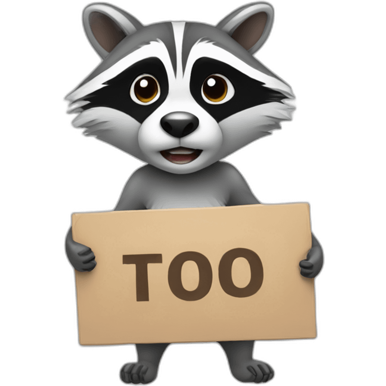 Racoon carrying a sign emoji